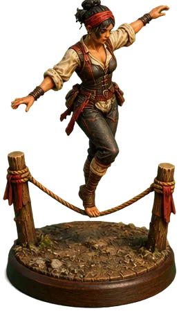 Figur Rope Dancer menyeimbangkan diri di atas tali